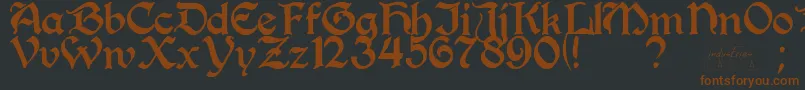 PerrygothicRegular Font – Brown Fonts on Black Background