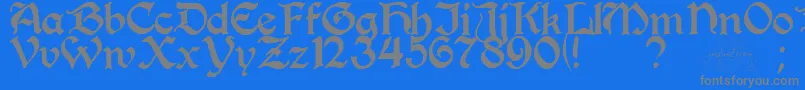 フォントPerrygothicRegular – 青い背景に灰色の文字