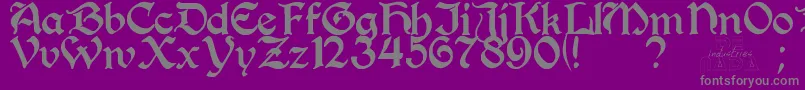 PerrygothicRegular-Schriftart – Graue Schriften auf violettem Hintergrund