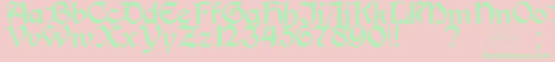 PerrygothicRegular Font – Green Fonts on Pink Background