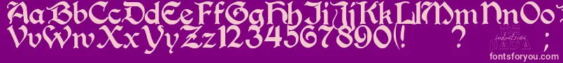 PerrygothicRegular Font – Pink Fonts on Purple Background