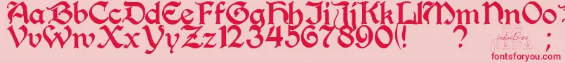 PerrygothicRegular Font – Red Fonts on Pink Background