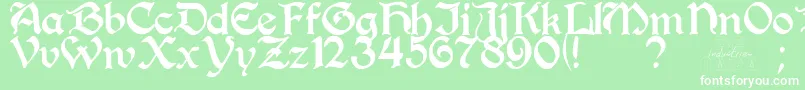 Шрифт PerrygothicRegular – белые шрифты на зелёном фоне
