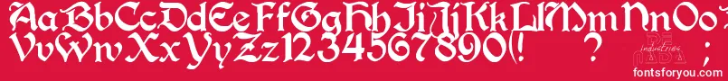 PerrygothicRegular Font – White Fonts on Red Background