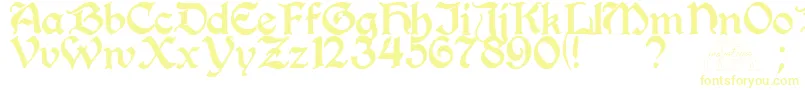 PerrygothicRegular Font – Yellow Fonts on White Background