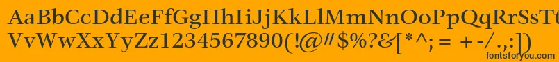 VeljovicstdMedium-fontti – mustat fontit oranssilla taustalla