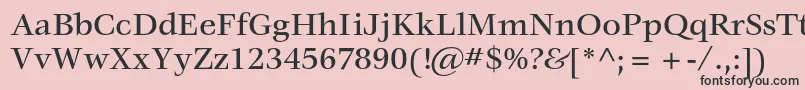 フォントVeljovicstdMedium – ピンクの背景に黒い文字
