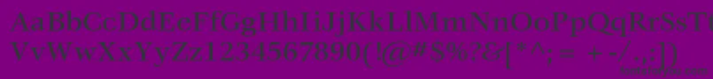 Fonte VeljovicstdMedium – fontes pretas em um fundo violeta