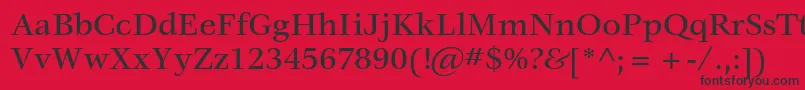 フォントVeljovicstdMedium – 赤い背景に黒い文字