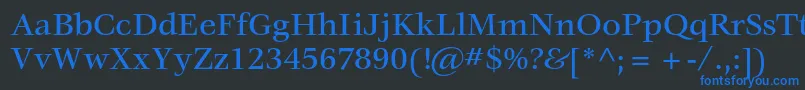 Шрифт VeljovicstdMedium – синие шрифты на чёрном фоне