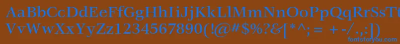 VeljovicstdMedium-fontti – siniset fontit ruskealla taustalla