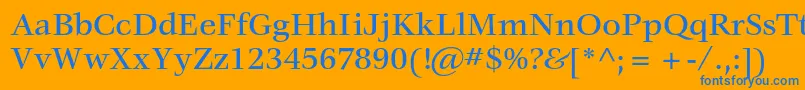 VeljovicstdMedium-fontti – siniset fontit oranssilla taustalla