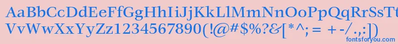 フォントVeljovicstdMedium – ピンクの背景に青い文字