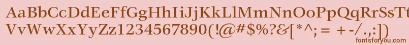 VeljovicstdMedium-Schriftart – Braune Schriften auf rosa Hintergrund