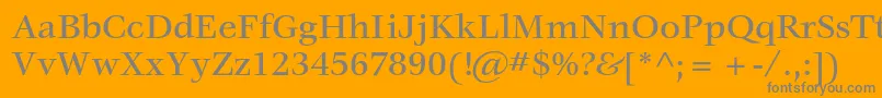 Czcionka VeljovicstdMedium – szare czcionki na pomarańczowym tle