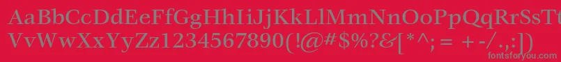 フォントVeljovicstdMedium – 赤い背景に灰色の文字