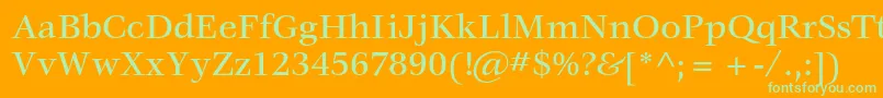 Шрифт VeljovicstdMedium – зелёные шрифты на оранжевом фоне