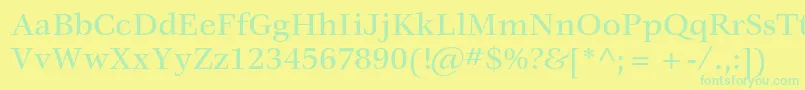 Шрифт VeljovicstdMedium – зелёные шрифты на жёлтом фоне