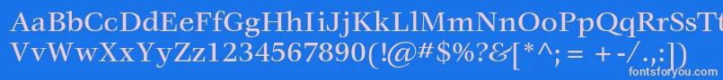 VeljovicstdMedium-Schriftart – Rosa Schriften auf blauem Hintergrund