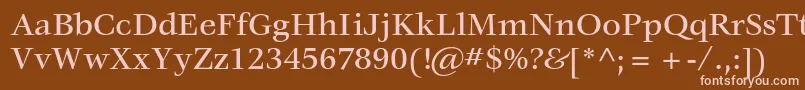 Шрифт VeljovicstdMedium – розовые шрифты на коричневом фоне