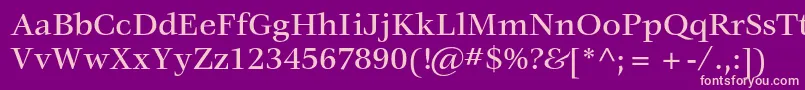 フォントVeljovicstdMedium – 紫の背景にピンクのフォント