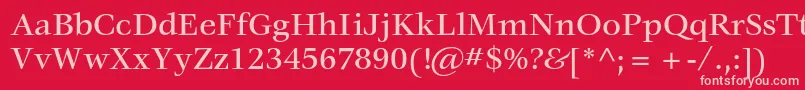 VeljovicstdMedium-fontti – vaaleanpunaiset fontit punaisella taustalla