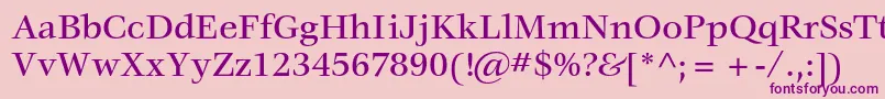 VeljovicstdMedium-Schriftart – Violette Schriften auf rosa Hintergrund