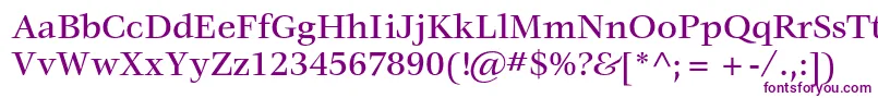 フォントVeljovicstdMedium – 白い背景に紫のフォント