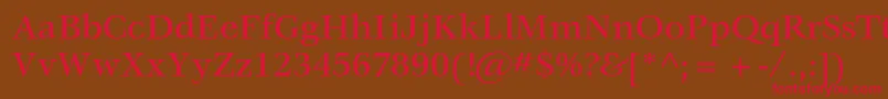 VeljovicstdMedium-fontti – punaiset fontit ruskealla taustalla