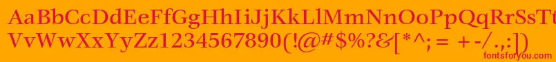 Шрифт VeljovicstdMedium – красные шрифты на оранжевом фоне