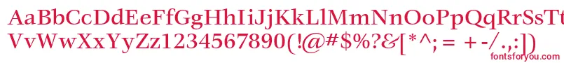 Шрифт VeljovicstdMedium – красные шрифты на белом фоне