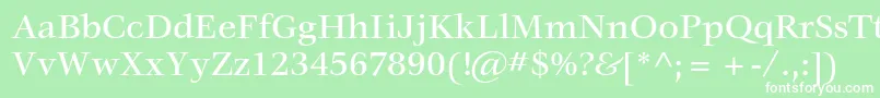 Шрифт VeljovicstdMedium – белые шрифты на зелёном фоне