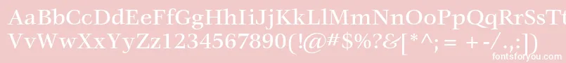 VeljovicstdMedium-Schriftart – Weiße Schriften auf rosa Hintergrund