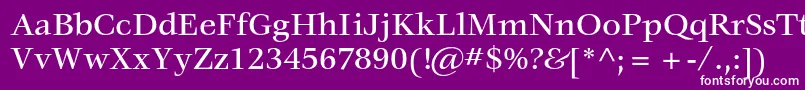 Шрифт VeljovicstdMedium – белые шрифты на фиолетовом фоне
