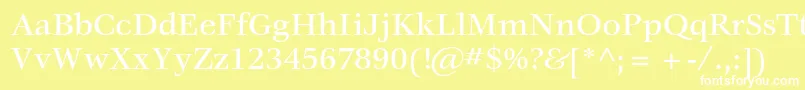 VeljovicstdMedium-fontti – valkoiset fontit keltaisella taustalla
