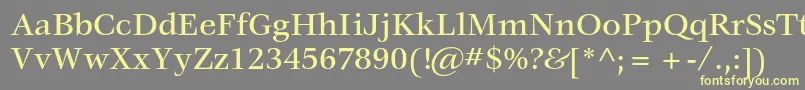 VeljovicstdMedium-Schriftart – Gelbe Schriften auf grauem Hintergrund