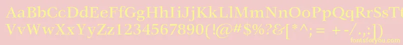 VeljovicstdMedium-fontti – keltaiset fontit vaaleanpunaisella taustalla