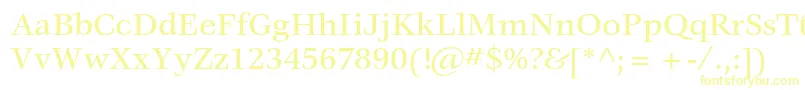 フォントVeljovicstdMedium – 白い背景に黄色の文字