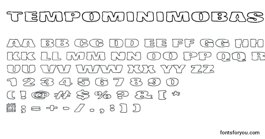 Шрифт TempoMinimoBass – алфавит, цифры, специальные символы