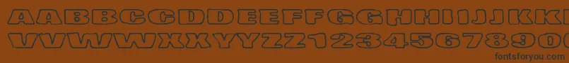 TempoMinimoBass-Schriftart – Schwarze Schriften auf braunem Hintergrund