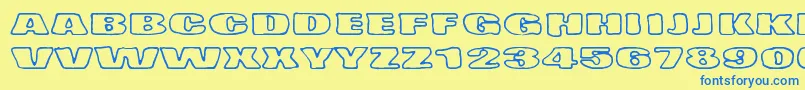 TempoMinimoBass Font – Blue Fonts on Yellow Background
