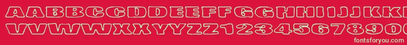 More about TempoMinimoBass Font TempoMinimoBass Font – Green Fonts on Red Background