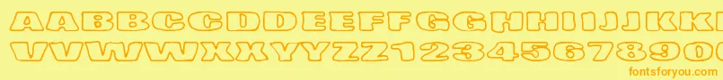 More about TempoMinimoBass Font TempoMinimoBass Font – Orange Fonts on Yellow Background