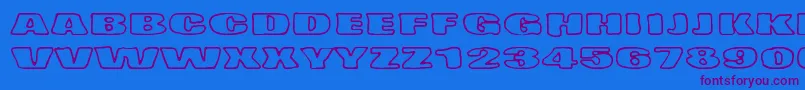 TempoMinimoBass Font – Purple Fonts on Blue Background