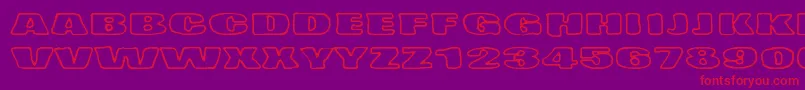 TempoMinimoBass Font – Red Fonts on Purple Background
