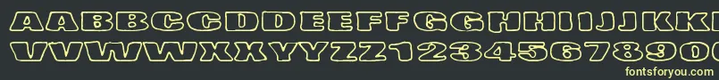 TempoMinimoBass Font – Yellow Fonts on Black Background