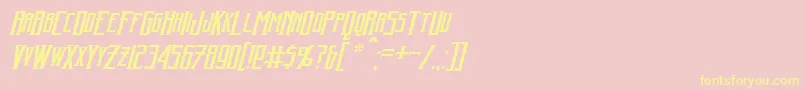 HarkerItalic-Schriftart – Gelbe Schriften auf rosa Hintergrund