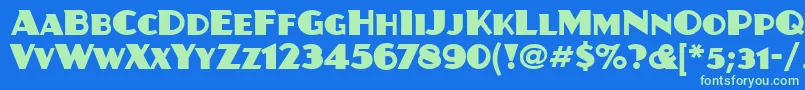 JuanitaitcTt Font – Green Fonts on Blue Background