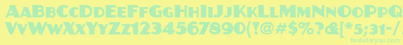 JuanitaitcTt Font – Green Fonts on Yellow Background
