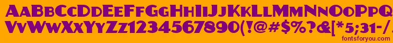 JuanitaitcTt-Schriftart – Violette Schriften auf orangefarbenem Hintergrund